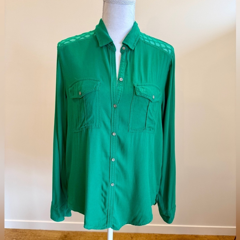 Abercrombie & Fitch Button Down Utility Shirt Size Medium Y2K Vintage Whimsigoth